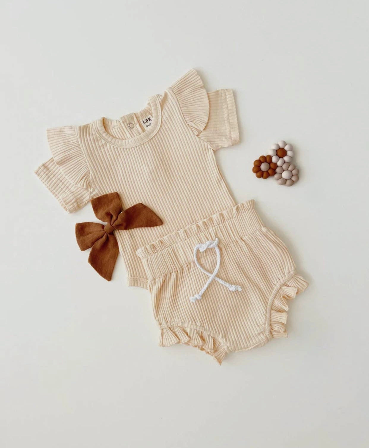 Ribbed Shorts Set | Vanilla