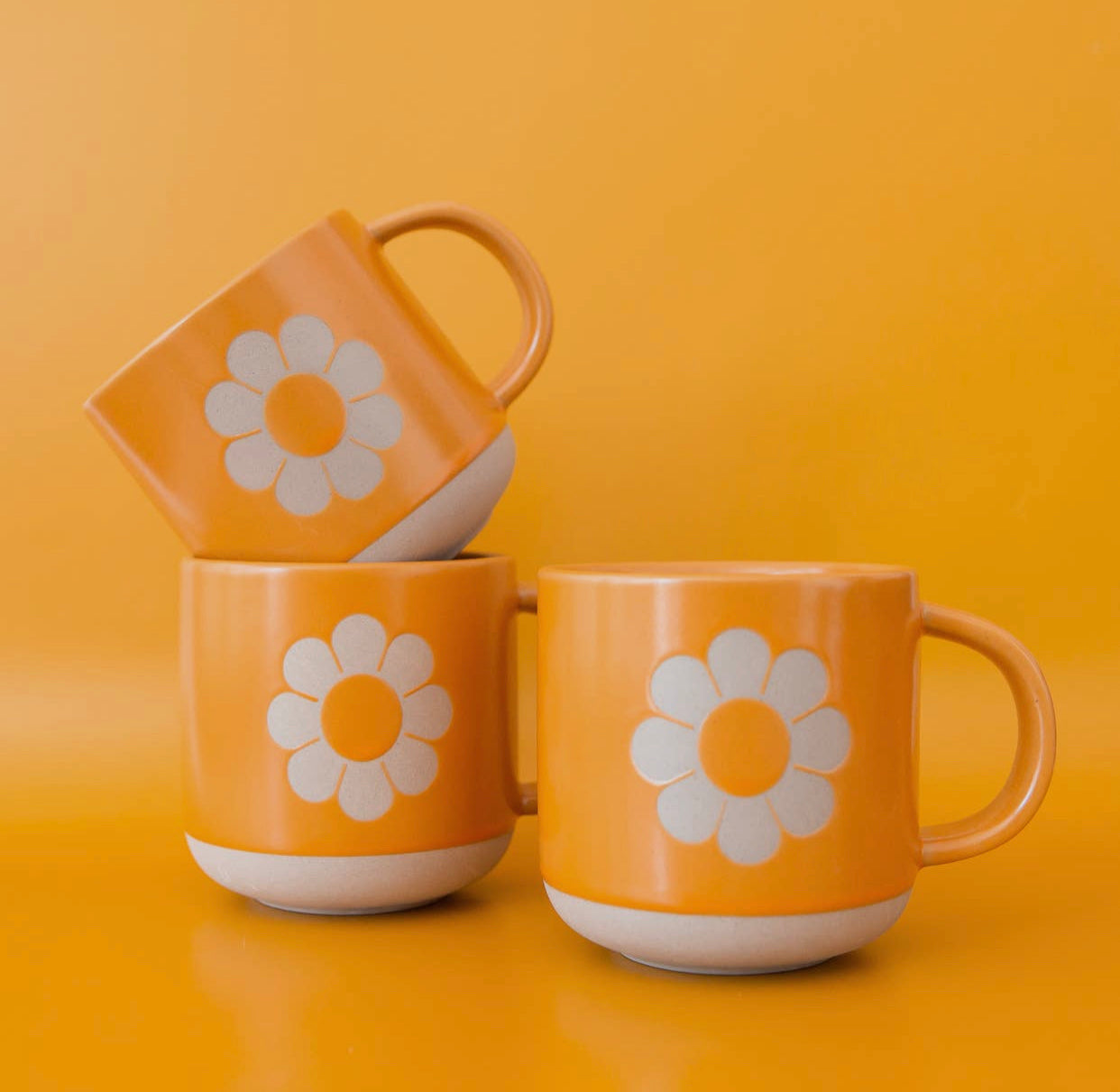 Retro flower ceramic mug